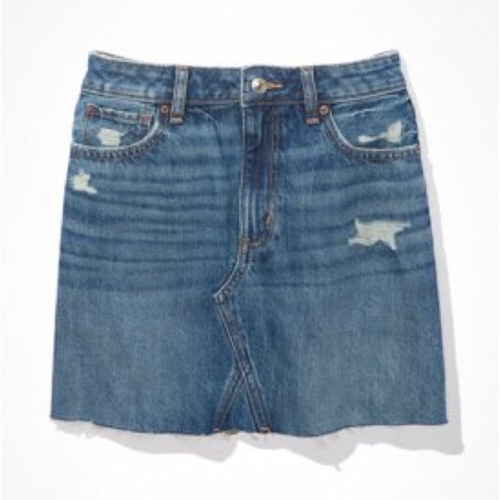 AE Denim A-line Mini Skirt